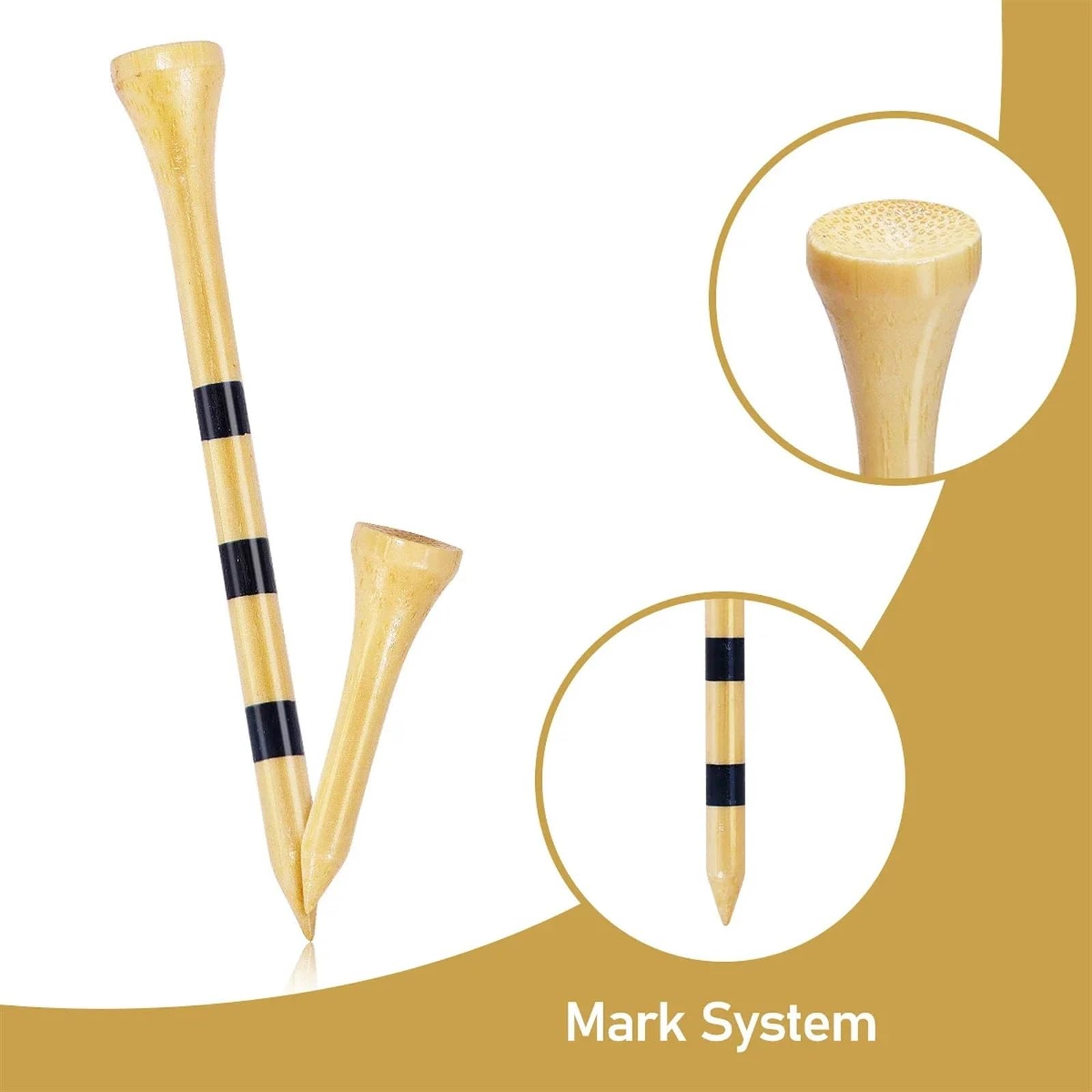 Golf Tee 50 stücke Holz Golf Tees Stabile Golf Nägel for Fahrer Oder Eisen Holz T System FüR Einen Idealen Abschlag