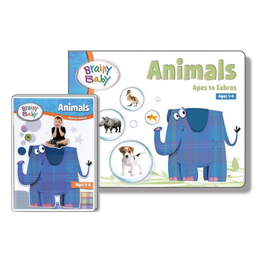 Animals DVD and Animals Board Book: Apes to Zebras Deluxe Edition