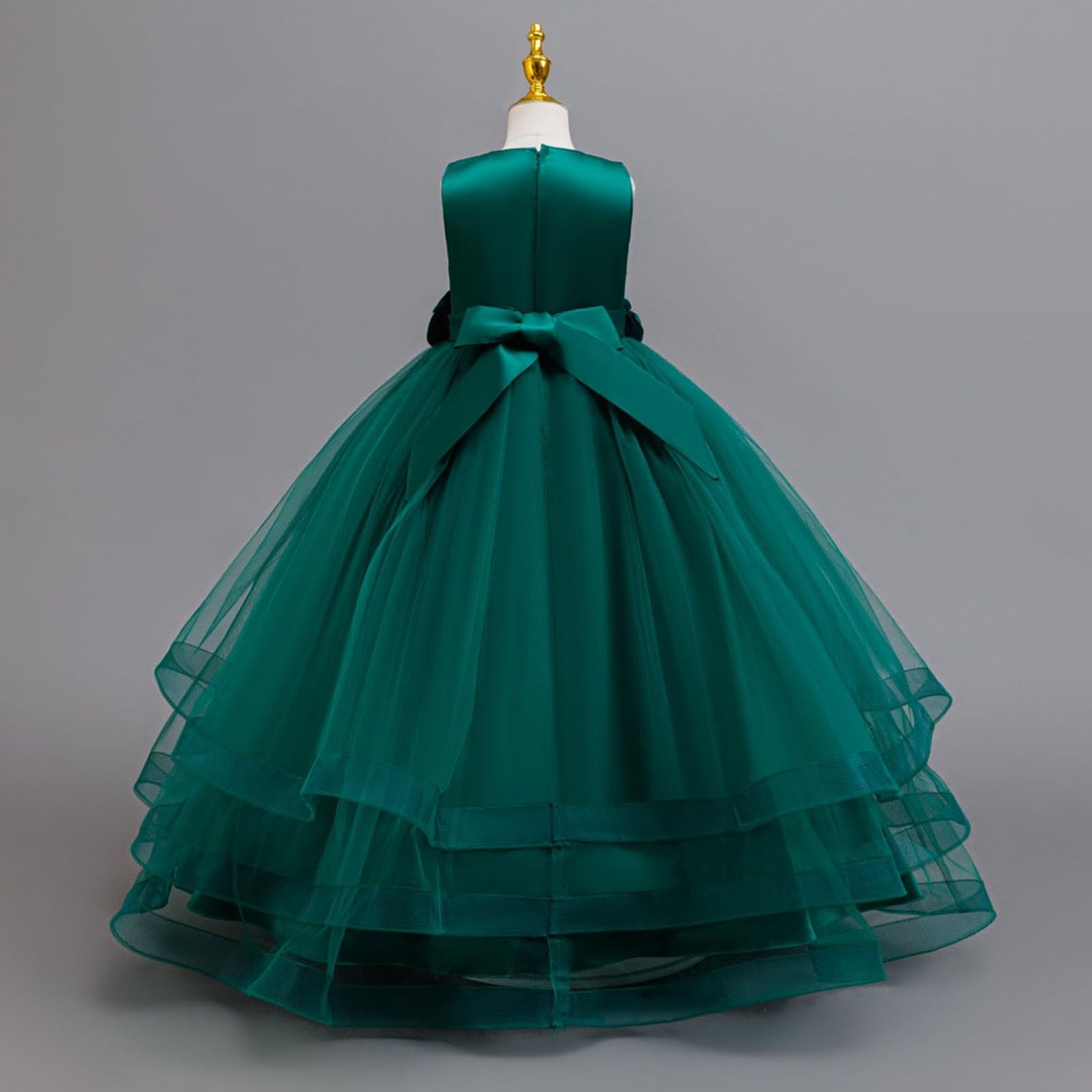 Vestido sin Mangas con Bordado Floral para niñas, Ideal Bodas, Fiestas de cumpleaños, Punto piqué, Cintura elástica y Ligero, Uso Diario, colección Casual/g
