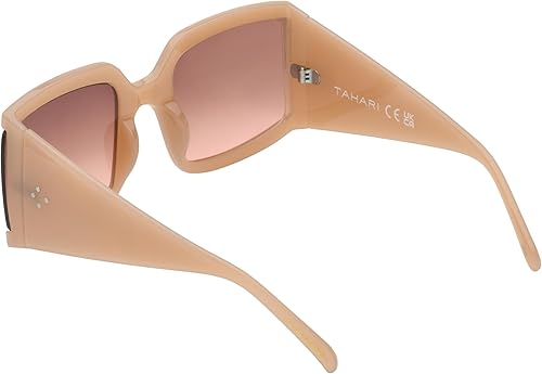 Miniatura 4 de TAHARI TH810 - Lentes de sol cuadrados de gran tamaño 100 con protección UV para mujer Regalos elegantes para ella 2598in color piel Desnudo