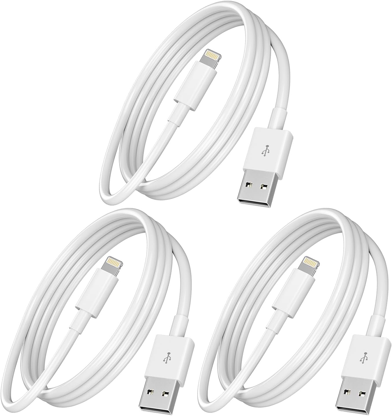 3Pack iPhone Charger Cable 3FT/0.9m Apple MFi Certified, USB A to Lightning Cable iPhone Fast Charger Cable Apple Charging Cord for iPhone 14 13 12 11 Pro Max XS XR X 8 7 6 Plus SE iPad