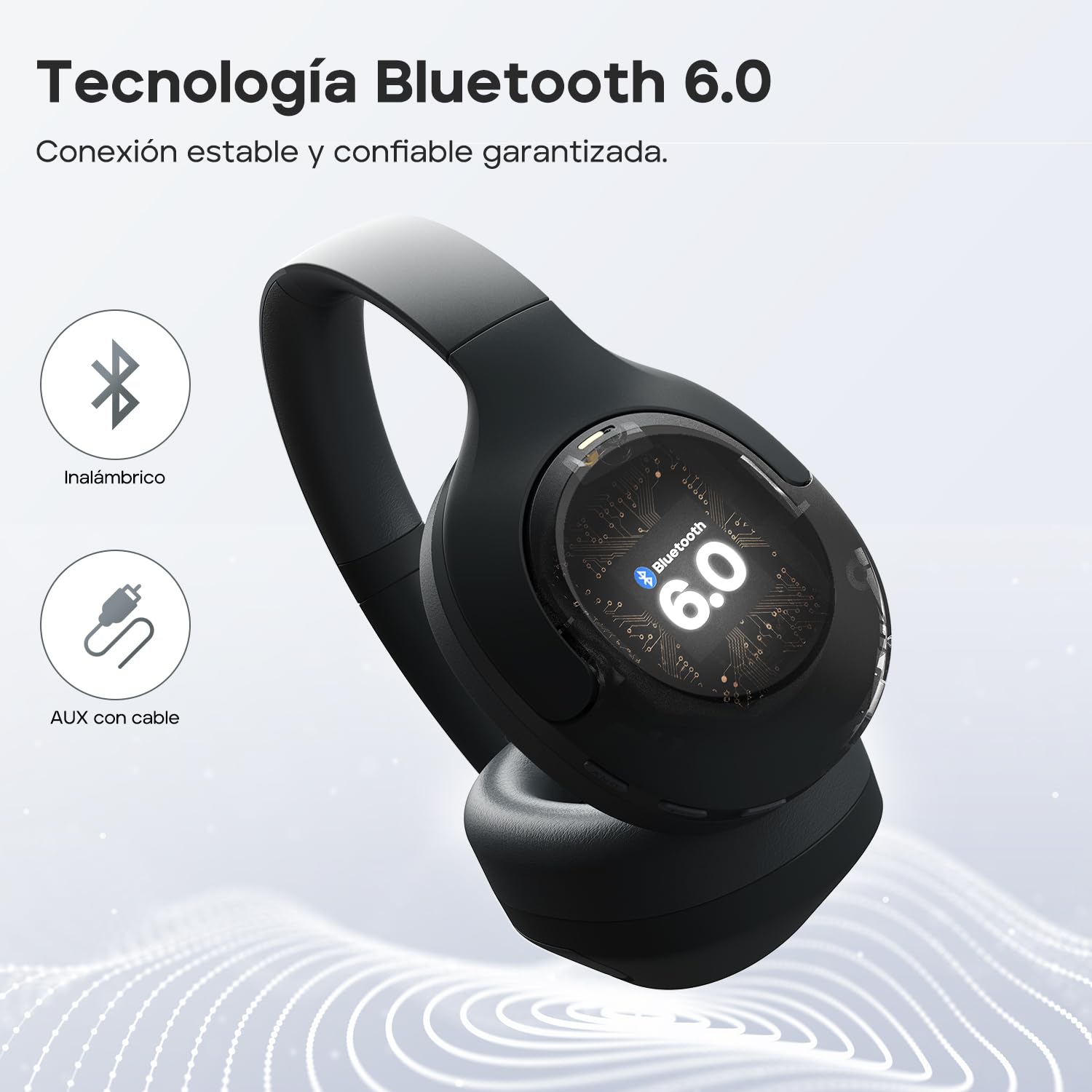 Tribit QuietPlus81 Auriculares inalámbricos Bluetooth, cancelación de Ruido | 110 horas, inalámbrico, BT 6.0, graves profundos, 6 EQ mediante app, plegable, cómodo, viajes, trabajo