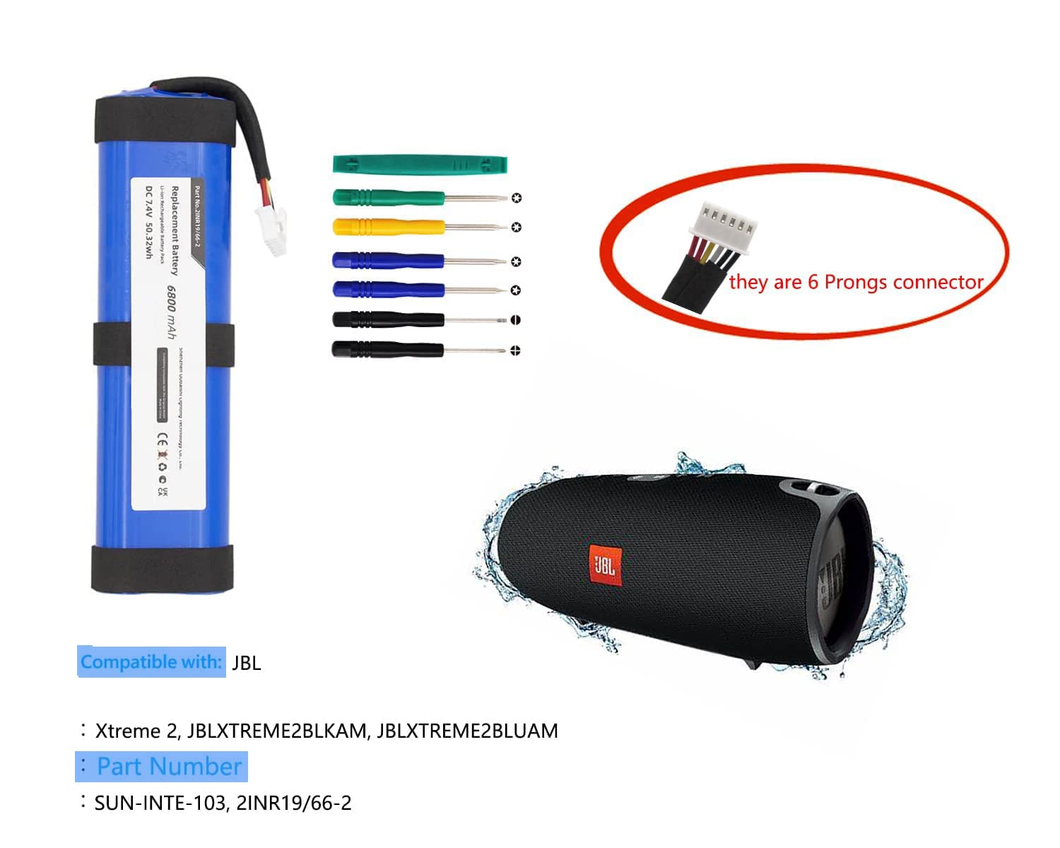 Replacement Battery for JBL Xtreme 2 JBLXTREME2BLKAM