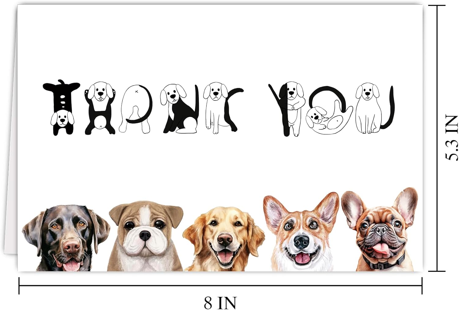 Cute Dog Thank You Card - Appreciation Gift for Friend, Teacher, Boss, Coworker or Dog Lover - Pun Veterinarian Card - Image 7