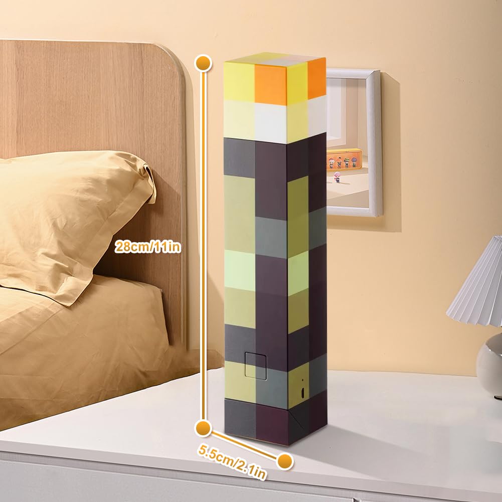 Craft Lampada da parete 4 colori – 28 cm lampada a mano/supporto da parete ricaricabile torcia LED con gancio, luce notturna 3D con ricarica USB per bambini, regalo per feste e cosplay