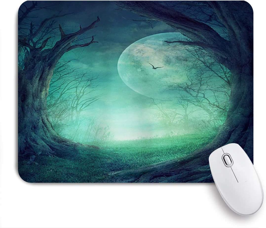 Amazon Eilannaマウスパッド 妖精の森の木の神秘的なホラー満月の魅惑の自然シーン ゲーミング オフィス最適 おしゃれ 防水 耐久性が良い 滑り止めゴム底 ゲーミングなど適用 用ノートブックコンピュータマウスマット Eilanna マウスパッド 通販