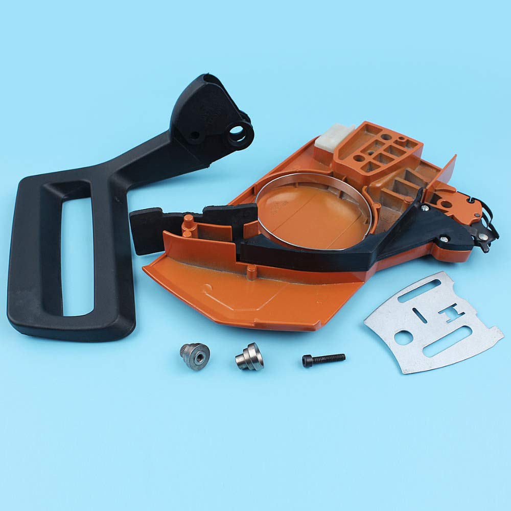 DUNLAP Kit de Placa de Barra Protectora de manija de Cubierta Lateral de Freno de Cadena Compatible con Husqvarna 61 66 266 268 272 272XP Funda de buje de Motosierra