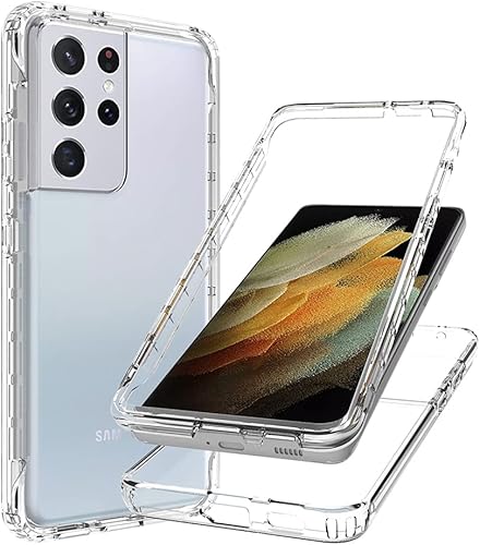 Miniatura 6 de Funda compatible con Galaxy S21 Ultra 5G de 6.8 pulgadas, Samsung S21 Ultra (2021) para niñas, cuerpo completo, a prueba de golpes, transparente,