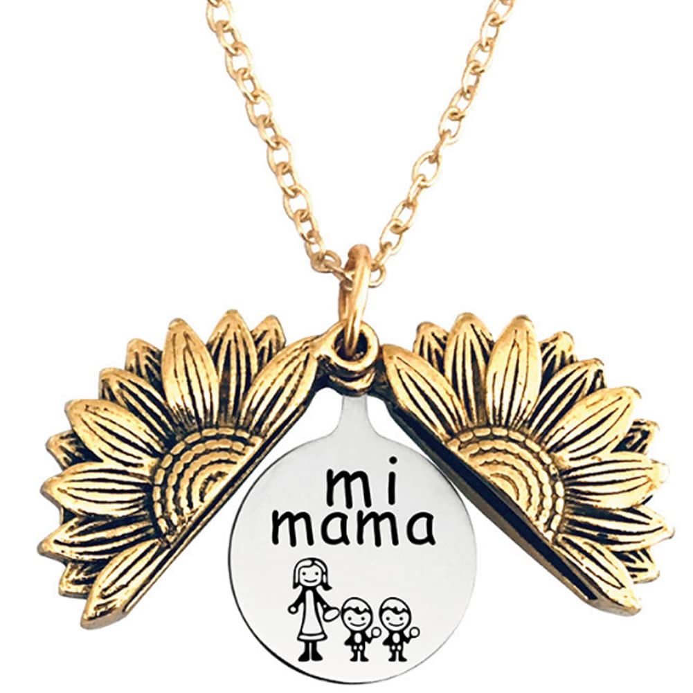 CHXISHOP Sunflower Necklace Mamami Gift Necklace gold 5