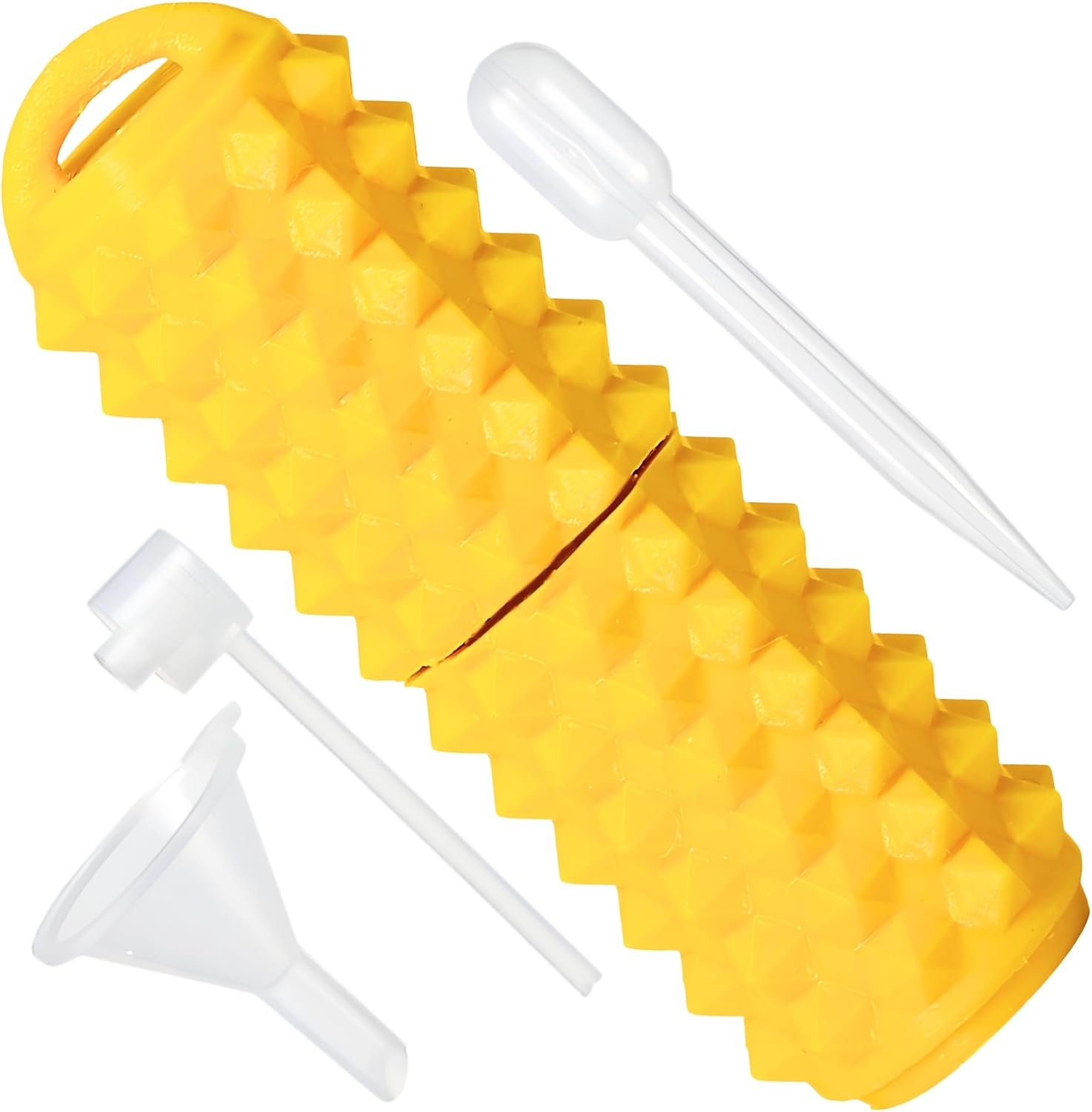 5ml Perfume Little Pain Ouchies Bottom-Filling Refillable Travel Atomizer, 3D Printed Pain Stim Fidget Perfume Fragrances Spray Bottle with Refill Tool Kit, Portable Grippie Spiky Sprayer (Yellow)