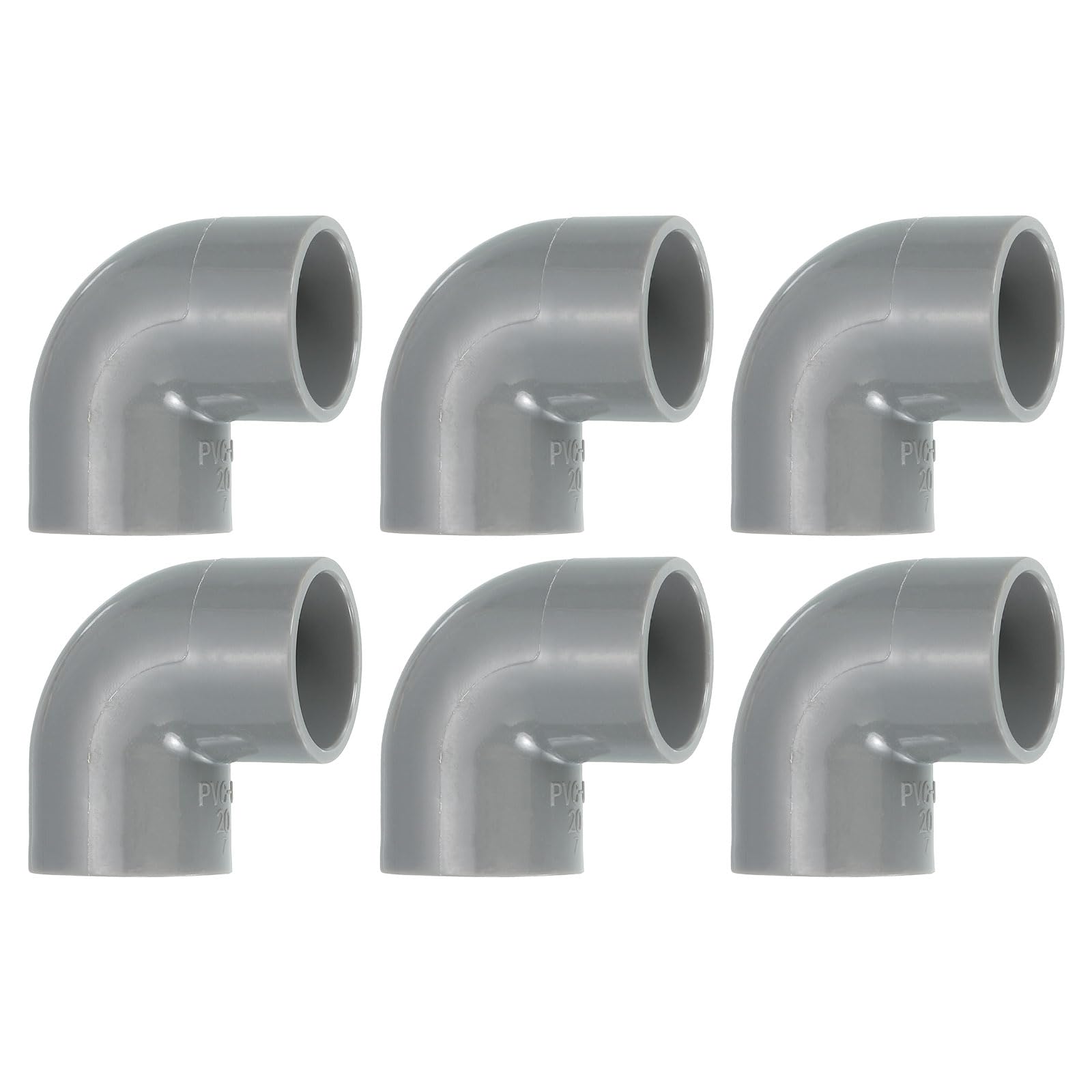 QUARKZMAN 20 mm, 6 sztuk złączek rurowych z PCW, 90 stopni, złącze redukcyjne, złączka rurowa, złącze rurowe, adapter do ogrodu, gospodarstwa rolnego, nawadniania, armatury wodnej, kolor szary