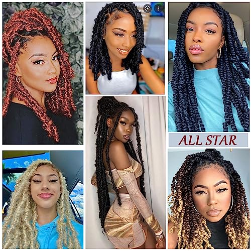 24 Inch Springy Afro Twist Hair 8 Packs Marley Twist Braiding Hair Pre-Fluffed Spring Twist Hair For Black Women Cuban Twist Hair Marley Hair For Faux Locs (24 Inch (Pack Of 8), T1B/30/27# Marley Twist) #TOP5