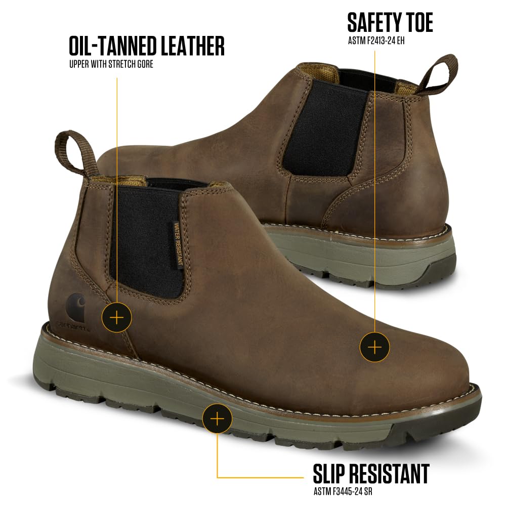 Carhartt Millbrook WR 4" Romeo Steel Toe Wedge Work Boot, Botas de Trabajo Hombre