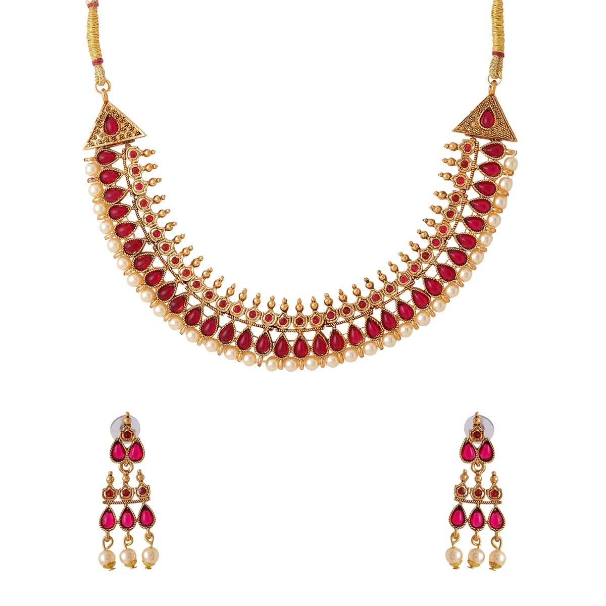 Yellow Chimes Jewellery Set for Women and Girls Crystal Jewellery Set for Women| Gold Plated Pink Stone Choker Necklace Set | Birthday Gift for girls and women Anniversary Gift for Wife (B0BGZYDVST) Amazon Price History, Amazon Price Tracker