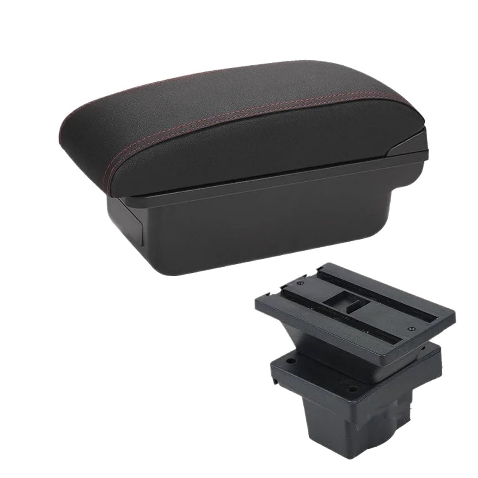 UMDJJU For Skoda For Octavia Mk2 For Yeti 2005-2012 Car Armrest Storage Box Accessories Retrofit Interior Parts USB Car Centre Console Armrest Box(C1 Black red NO USB)