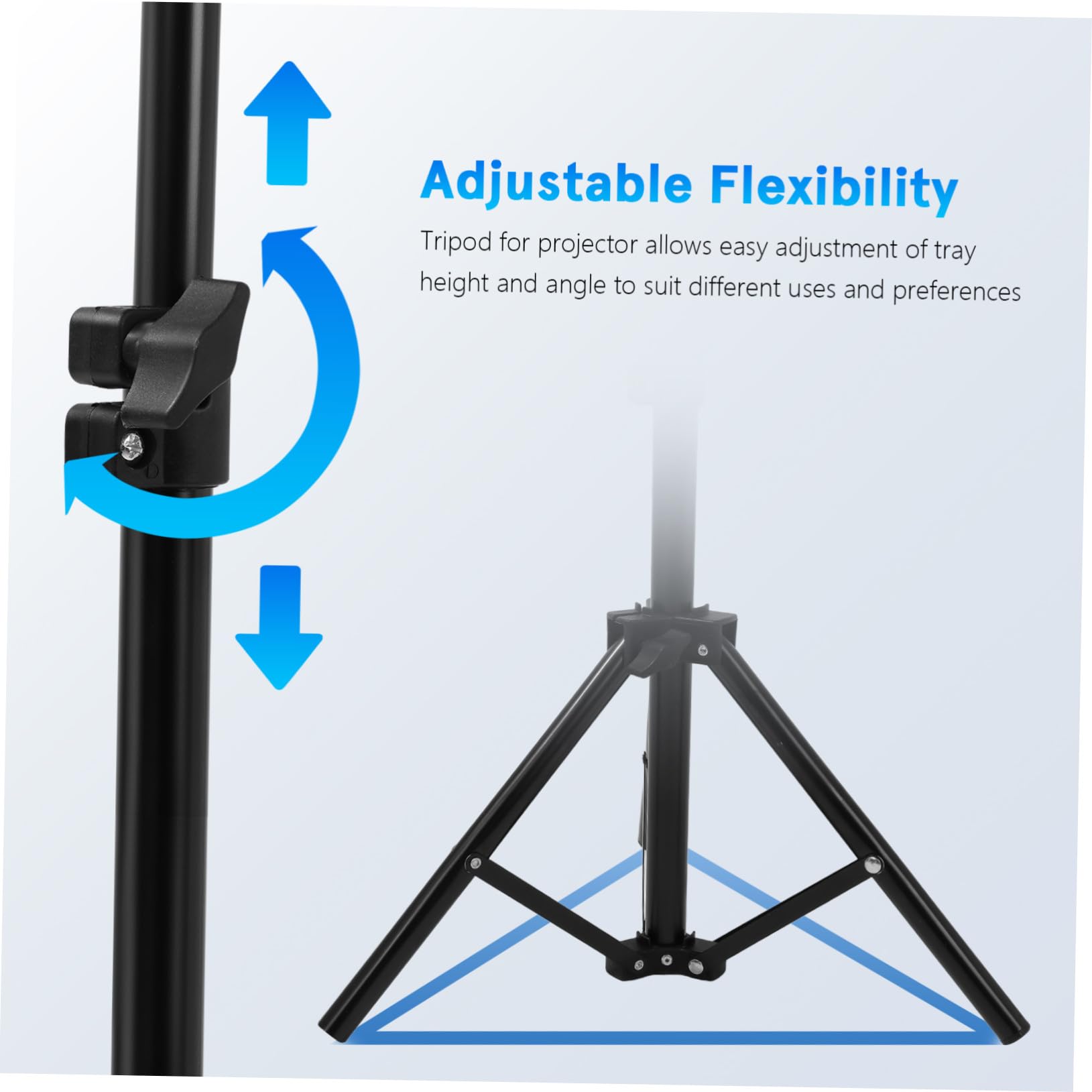 NUOBESTY Supporto per Proiettore Vassoio Regolabile in Metallo e Plastica, Altezza Massima 120 Cm, Leggero e Portatile per Sala Spettacoli, Streaming e Casa
