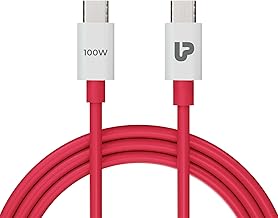 UltraProlink 100W SUPERVOOC 1m fast charging Type C Cable | Compatible with Oneplus,Oppo, Realme,Redmi,Xiaomi|1m USB C-C TPE Cable | Supports Dash,Warp,Vooc,SuperVooc,Dart | Made in India|UL1269 | Red