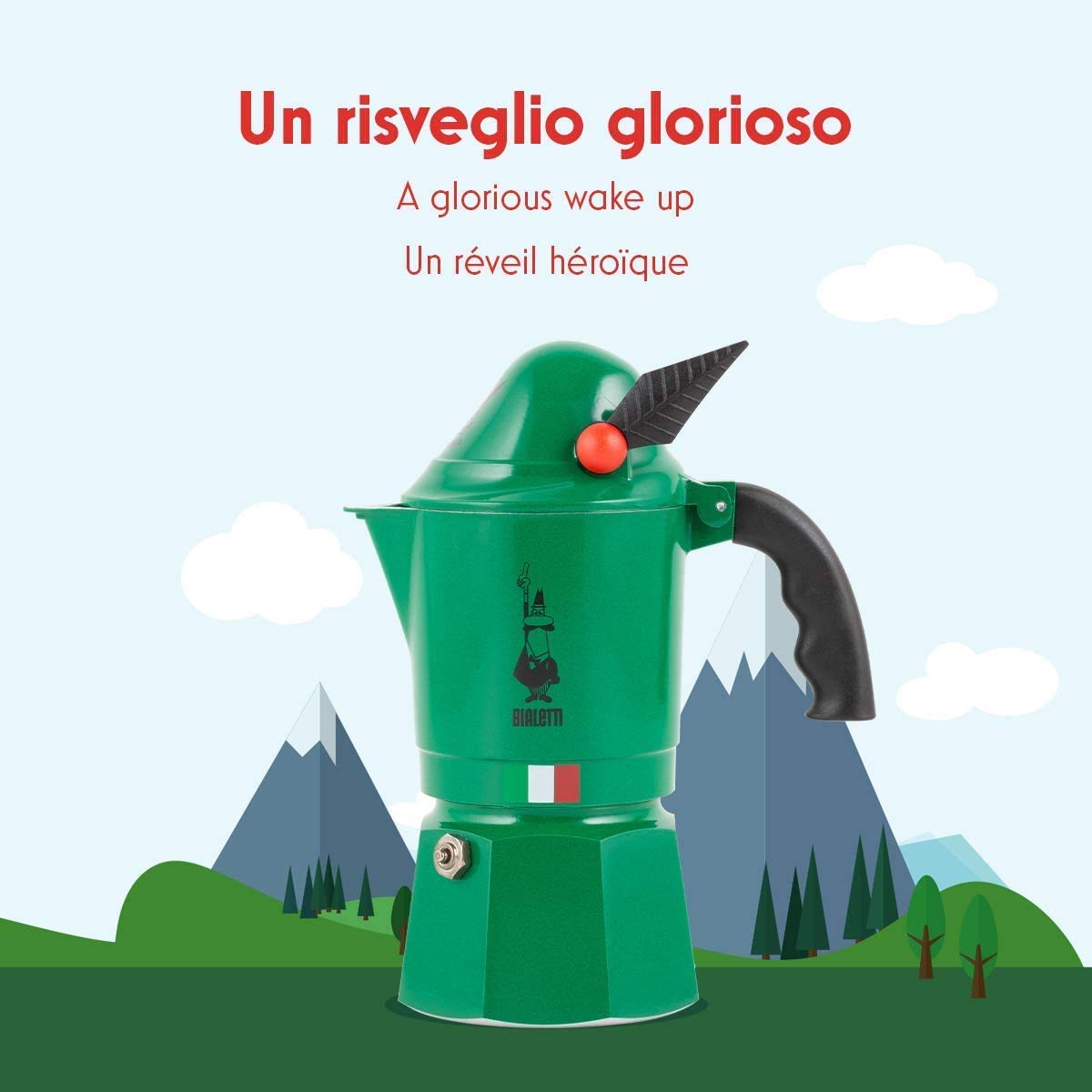 Bialetti Moka Express Alpina, Cafetera Italiana Espresso, Aluminio + DCDESIGN08 Difusores de calor, adaptador para el utilizo de cafeteras y baterías de cocina sobre placas de inducción, Metal, Negro