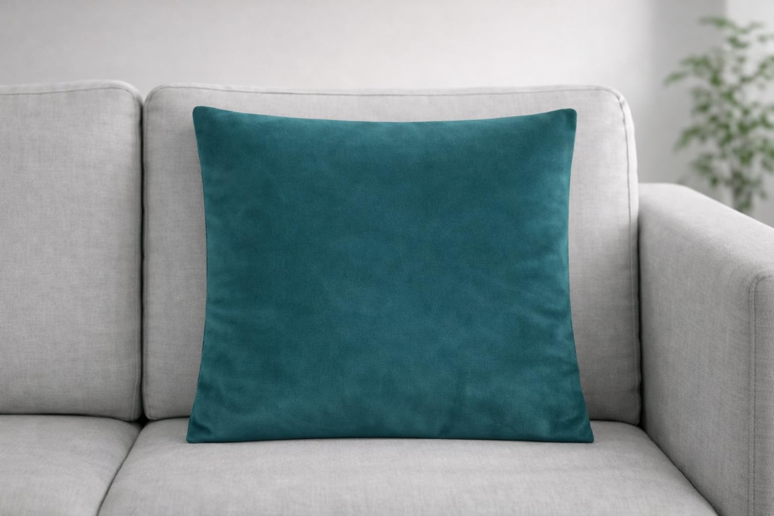 Seechoo Velvet Cushion Covers Pack of 2, Large 55x55cm (22x22 Inch), Soft Luxury Velvet Sofa Cushion Covers, Decorative Throw Pillow Covers for Living Room Bedroom (Teal) — image 1