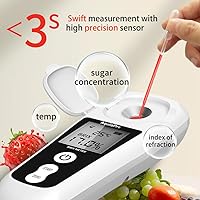 Vista 5 de AquilaPro Refractómetro digital Brix con LCD, para jugo de frutas y café, con compensación automática de temperatura, rango de 0-55%, precisión