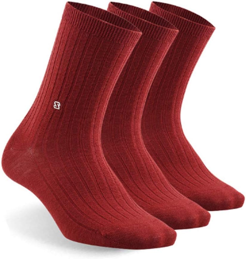 3 Pairs of Wool Socks, Neutral Running, Solid Color, Hiking, Ladies Winter Warm(Black)