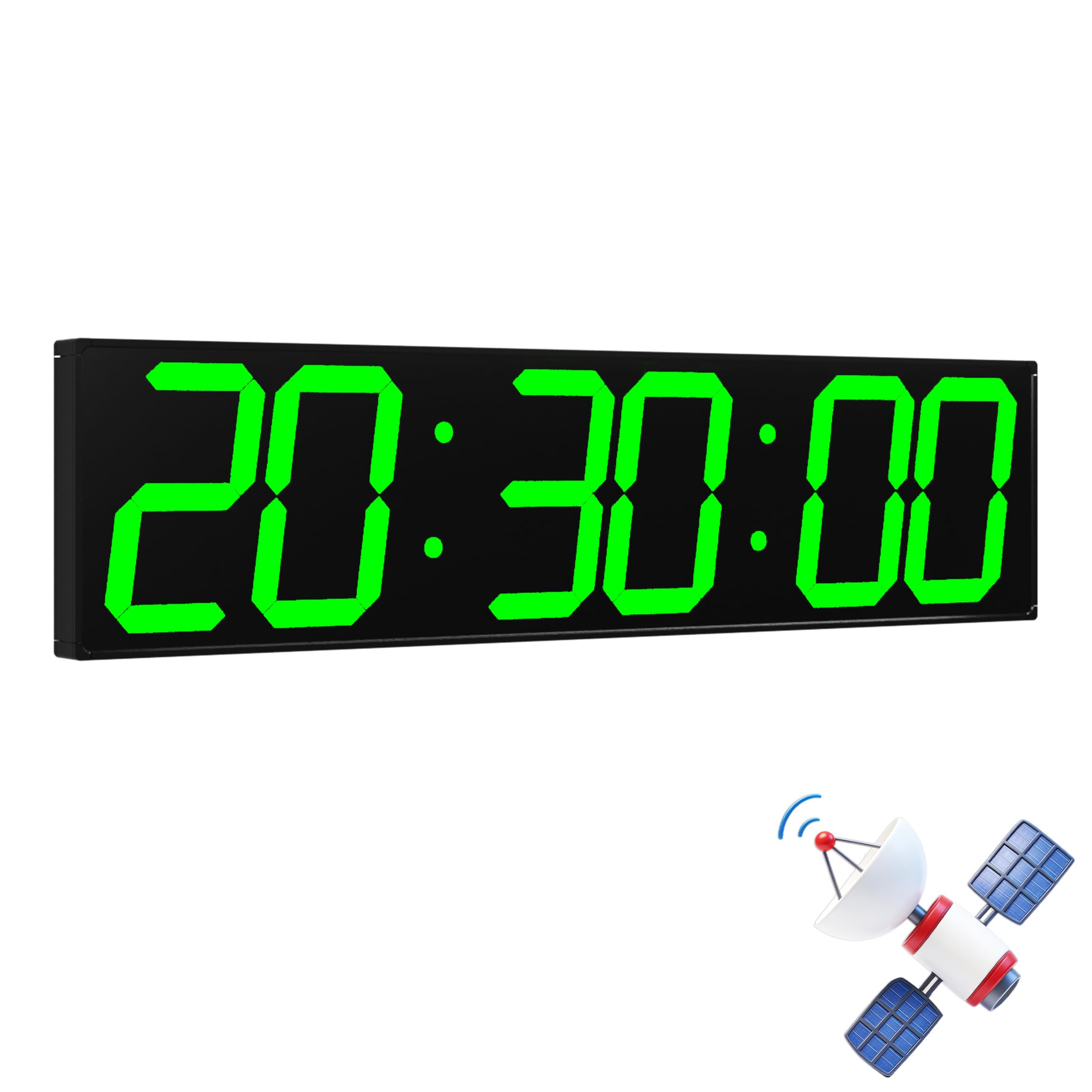 CHKOSDA Orologio da parete digitale da 28 pollici con sincronizzazione automatica GPS, numeri LED massicci da 15 cm, misurazione precisa del tempo, telecomando, timer, data e temperatura, per palestra
