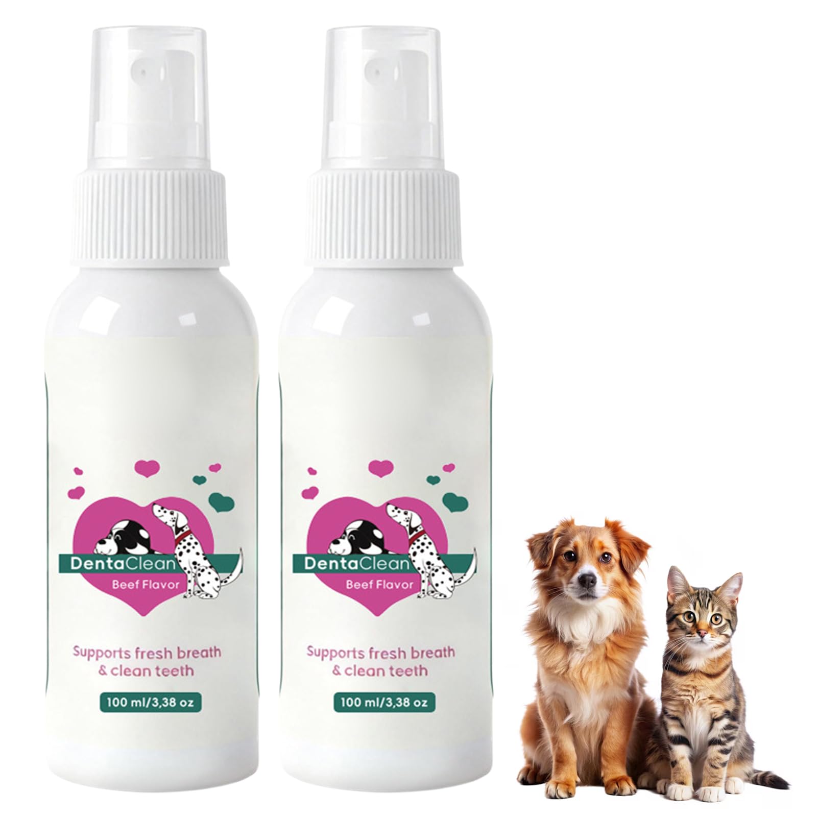Spray Dentaire Chien, 2026 Nouveau Spray Dentaclean pour Chiens et Chats,Sans Rinçage ni Brossage | Élimine Mauvaise Haleine | Remplace brosse a dent chien | Anti Tartre et Mauvise Haleine,2PC