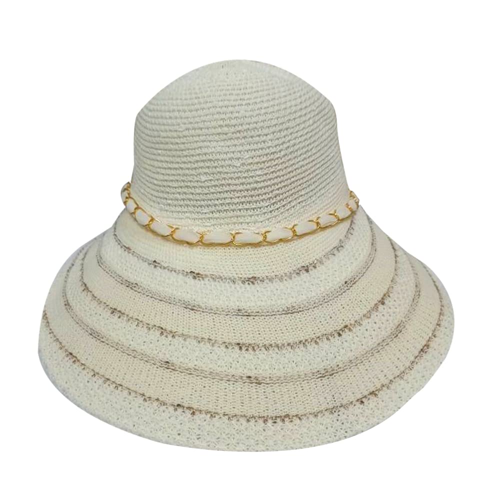 MalvinaSummer Straw Hat Fedora Floppy Sun Hat Large Wide Brim Beach Cap for Women-(White)