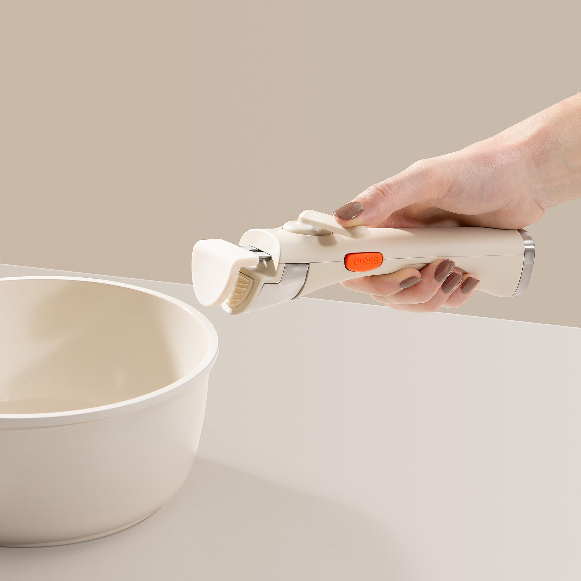 MasterPRO SHARE & PLAY Zestaw 10 przyborów kuchennych, można układać w stos, zdejmowany uchwyt, mały rozmiar, odlewane aluminium, powłoka nieprzywierająca CERATECH