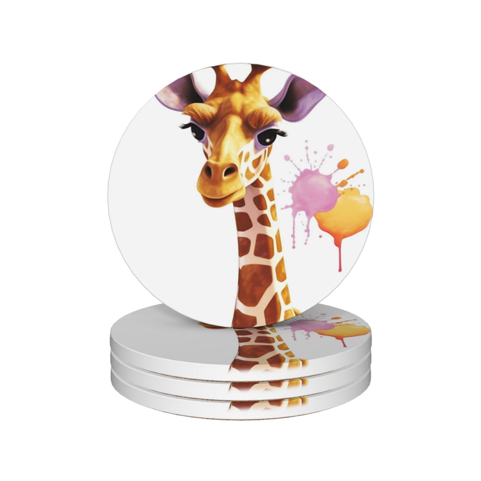 Dessous de verre céramique pour apéritif réussi et table propre au motif girafe