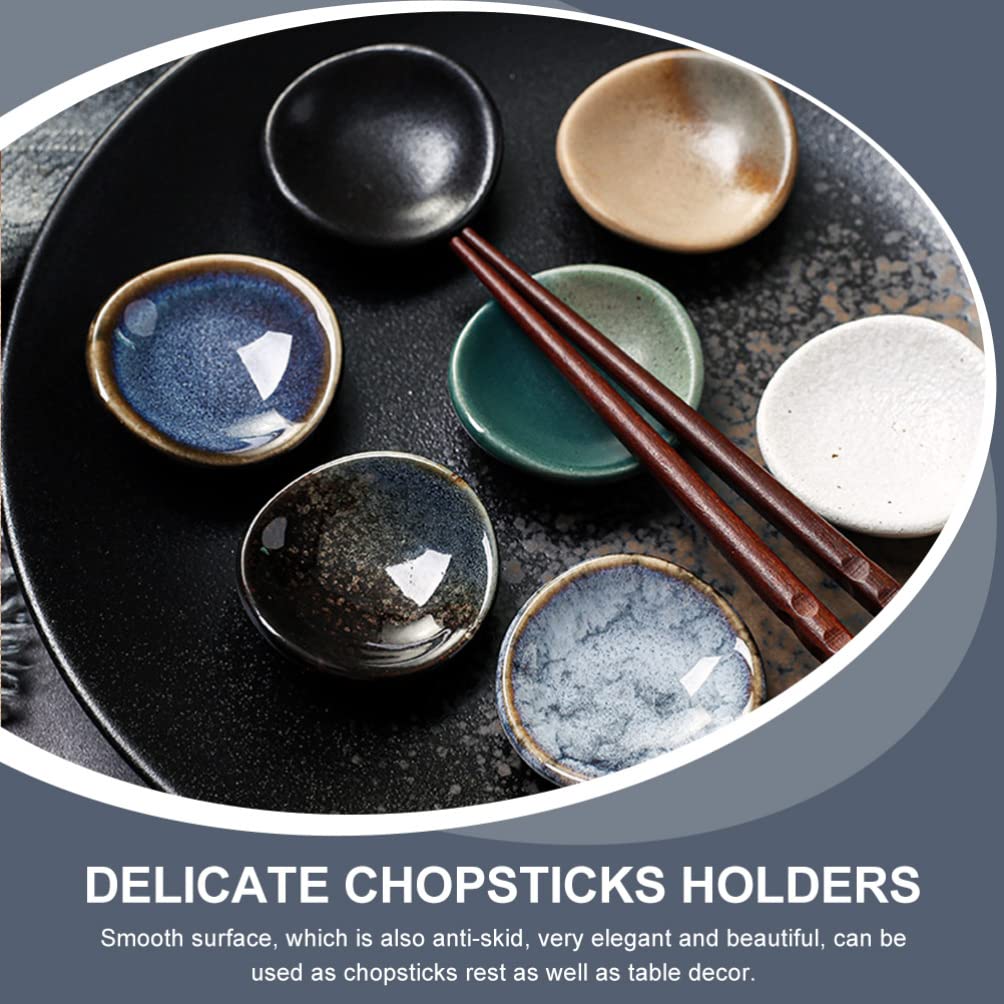 Générique Support de Baguettes en céramique en Forme de lingots : 6 pièces Fengshui Support de Baguettes Coussin Support de Baguettes japonaises pour fourchettes Cuillères Pinceaux