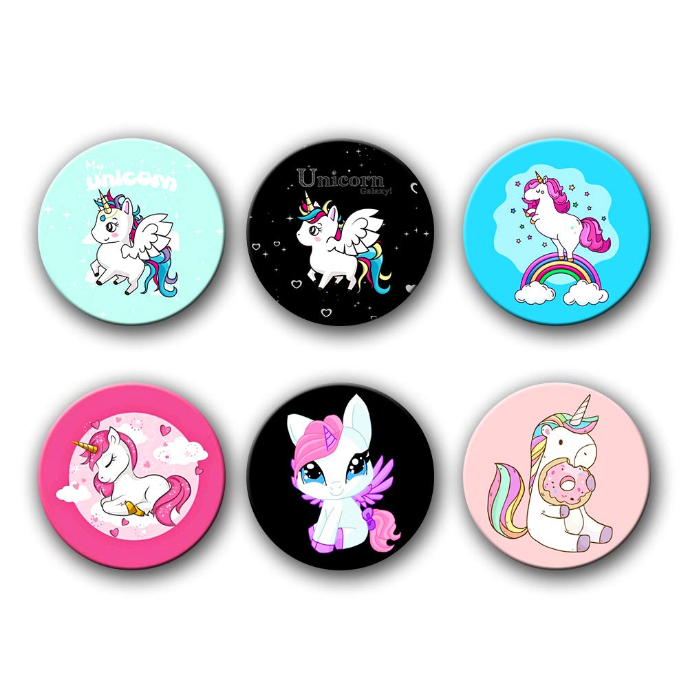 VPRINT QUALITYVPRINT QUALITY Unicorn Badges with pin Button Badges (1.75X1.75) Set of 6 (Unicorn)