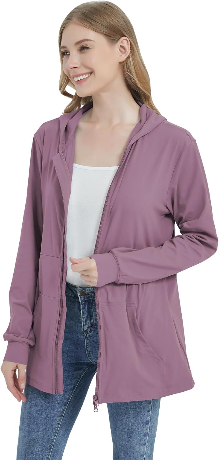 Post Mastectomy Shirts Hoddies with Drain Pockets, Breast Surgery Recovery Long Sleeve Mid Weight Zip Jacket For Women - Image 3