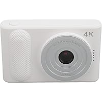Digital Camera 4K, Autofocus Vlogging Camera 48MP 16X Digital Zoom Digital Camera with 2.4" TFT Screen YouTube Portable Compact Small Camcorder for Teens, Adults, Beginners, Kids White
