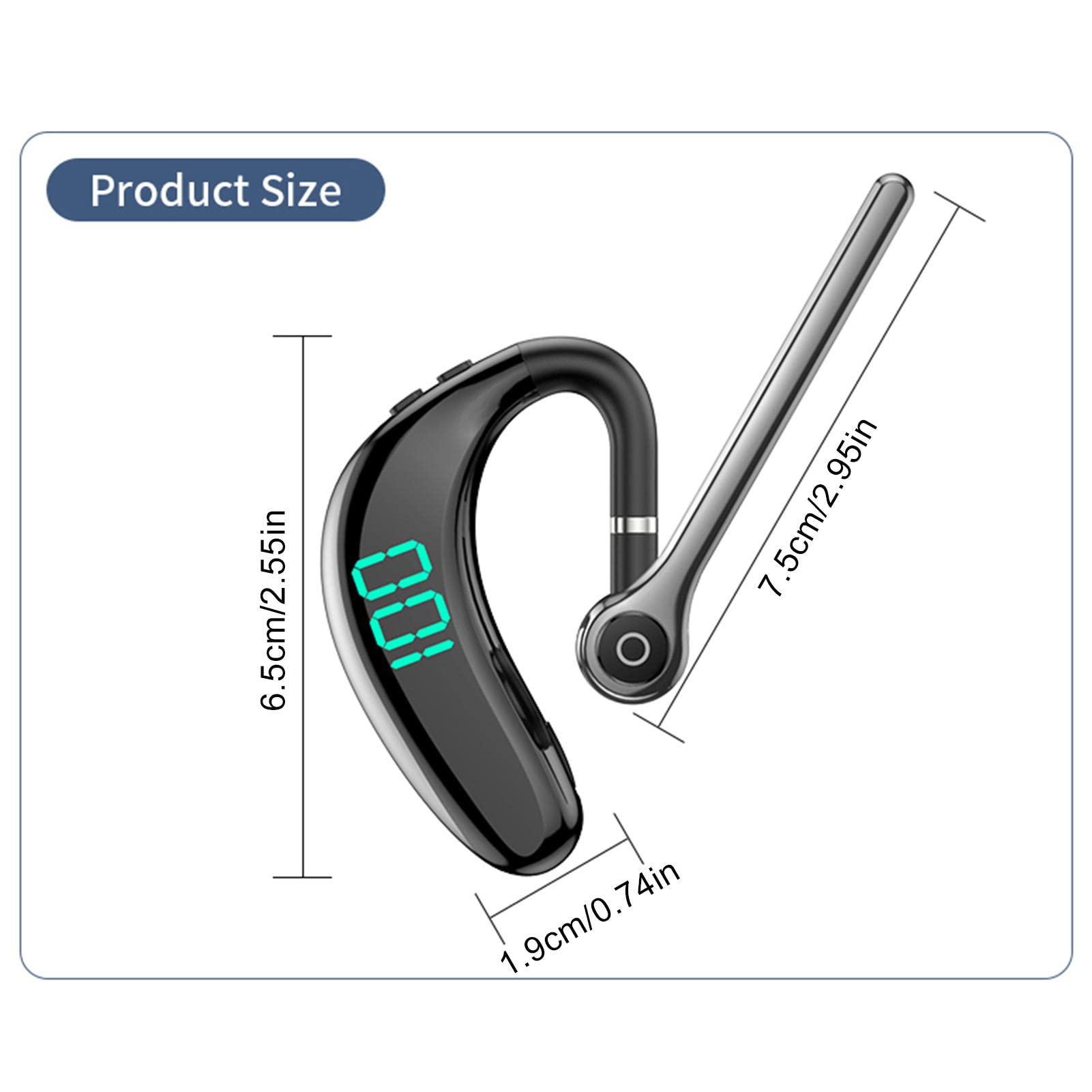 Auricolari Bluetooth 5.3 Stereo Wireless Con Microfono, Modello HD65, SelectiD, Neri, 60 Ore Con Custodia