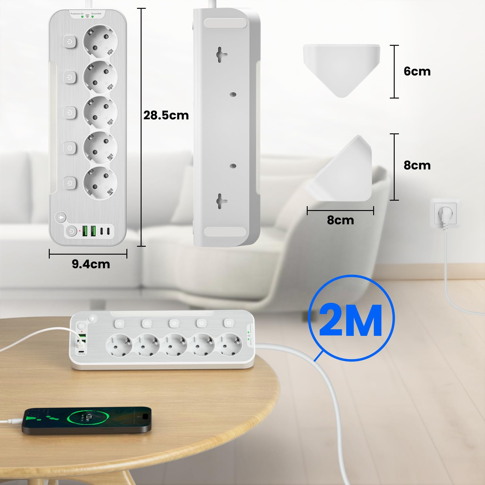Multiprise Avec Interrupteur IndividuelMultiprise De Bureau5