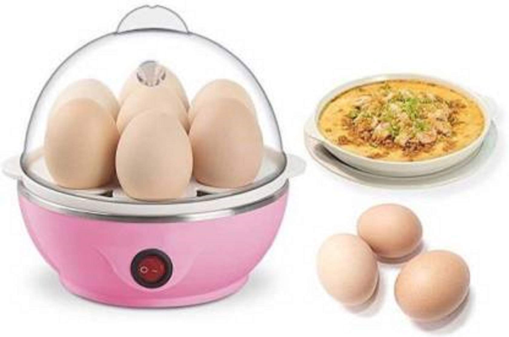 U UZAN Egg Cooker, Egg Boiler Electric for Steaming, Cooking, Boiling and Frying Egg Boiler Multi-Function Electric Egg Boiler for Easy Boil and Steam in Home Steamer Egg Cooker (Multicolour, 7 Eggs)