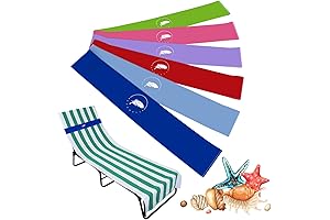 6-Pack Beach Towel Band - Super Durable Towel Straps for Beach Chairs