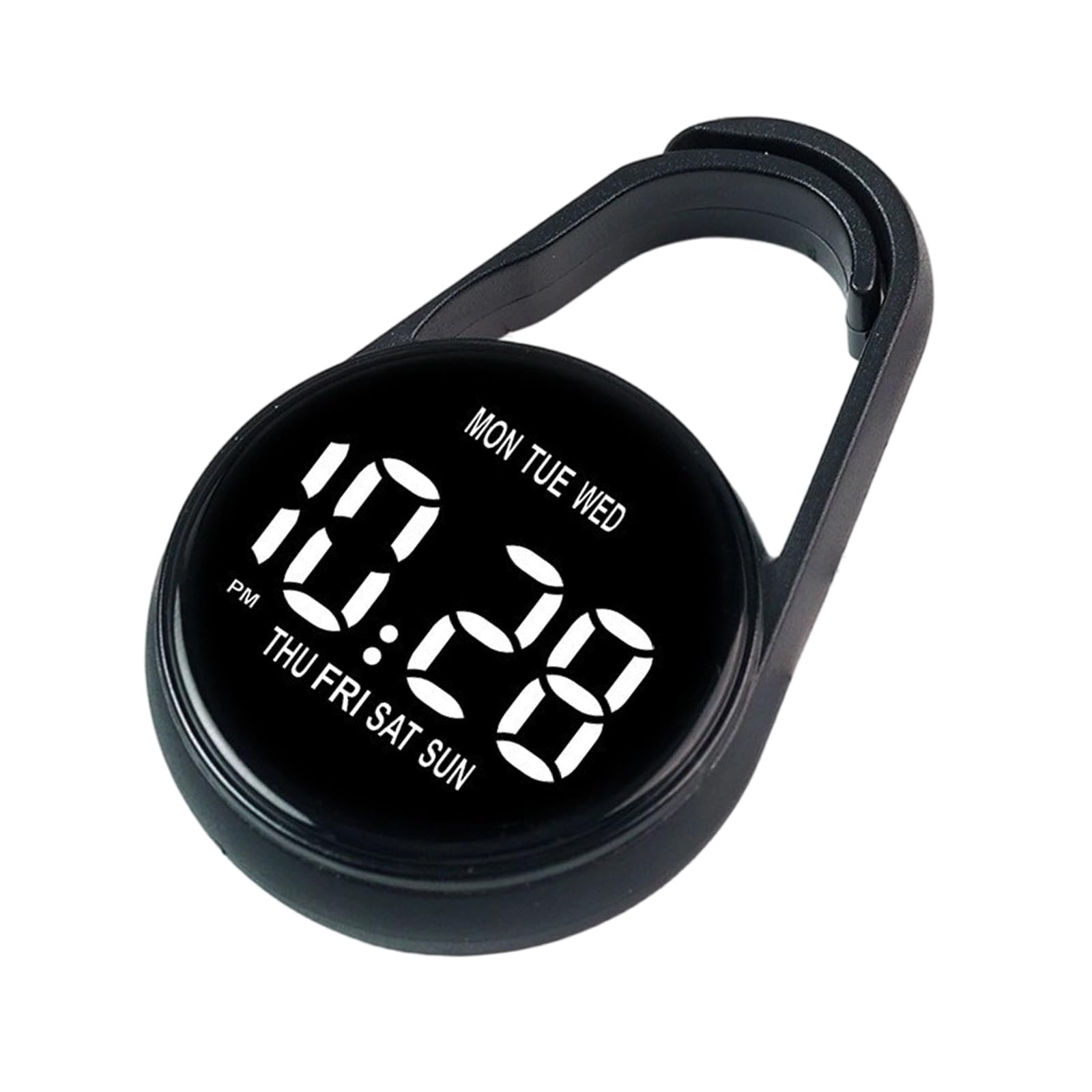 Keychain Clip Digital Hanging Pocket Watch Small Timekeeping Device for Backpacks and Belt Electronic Clock Digital Keychain Clock