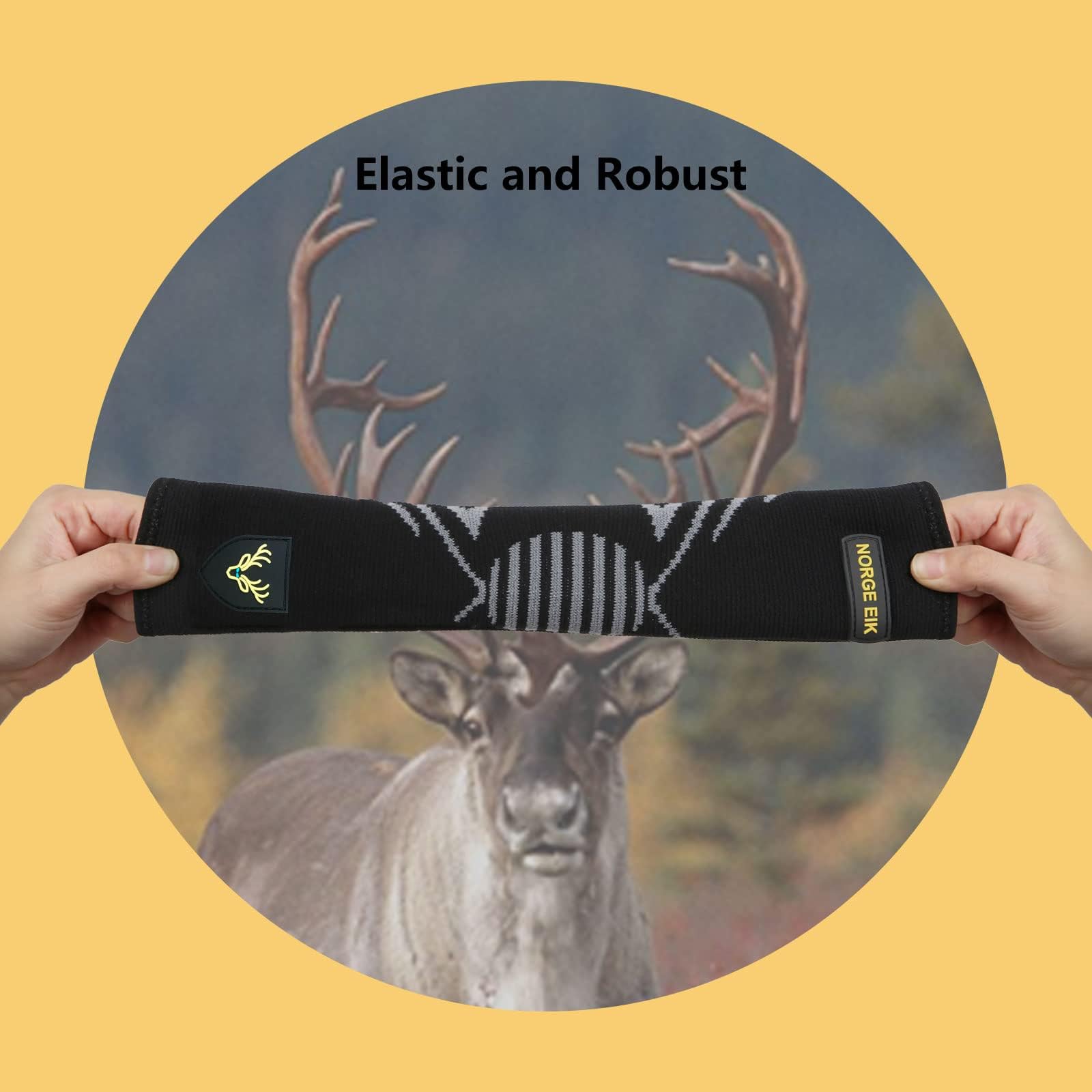 Norge Eik Knee Brace for Knee Pain, Lightweight, Non-slip Knee Support, Extended Length 12