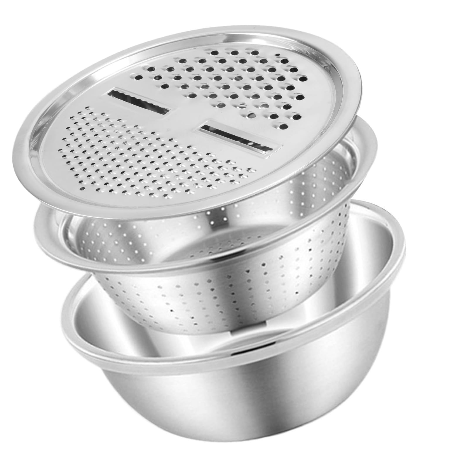 Colador de acero inoxidable grande para preparar ensaladas y verduras