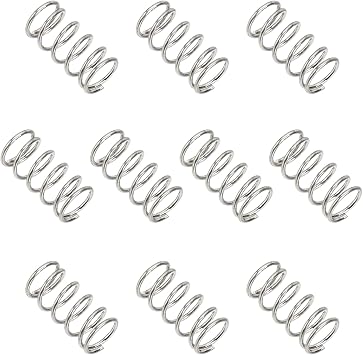 sourcing map Compression Spring 5mm OD 0.5mm Wire 10mm,Silver Tone,10Pcs