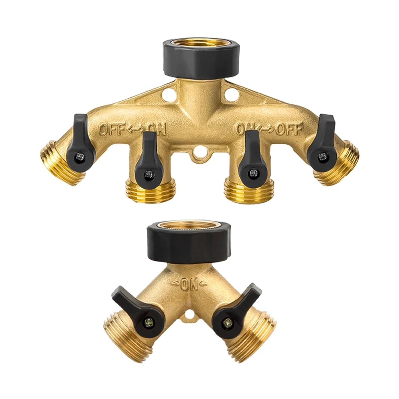 Divisor de Manguera de jardín de latón Resistente de 4 vías, Conector de Grifo, Adaptador de Espiga, 1 Pieza(4 WAYsEU)