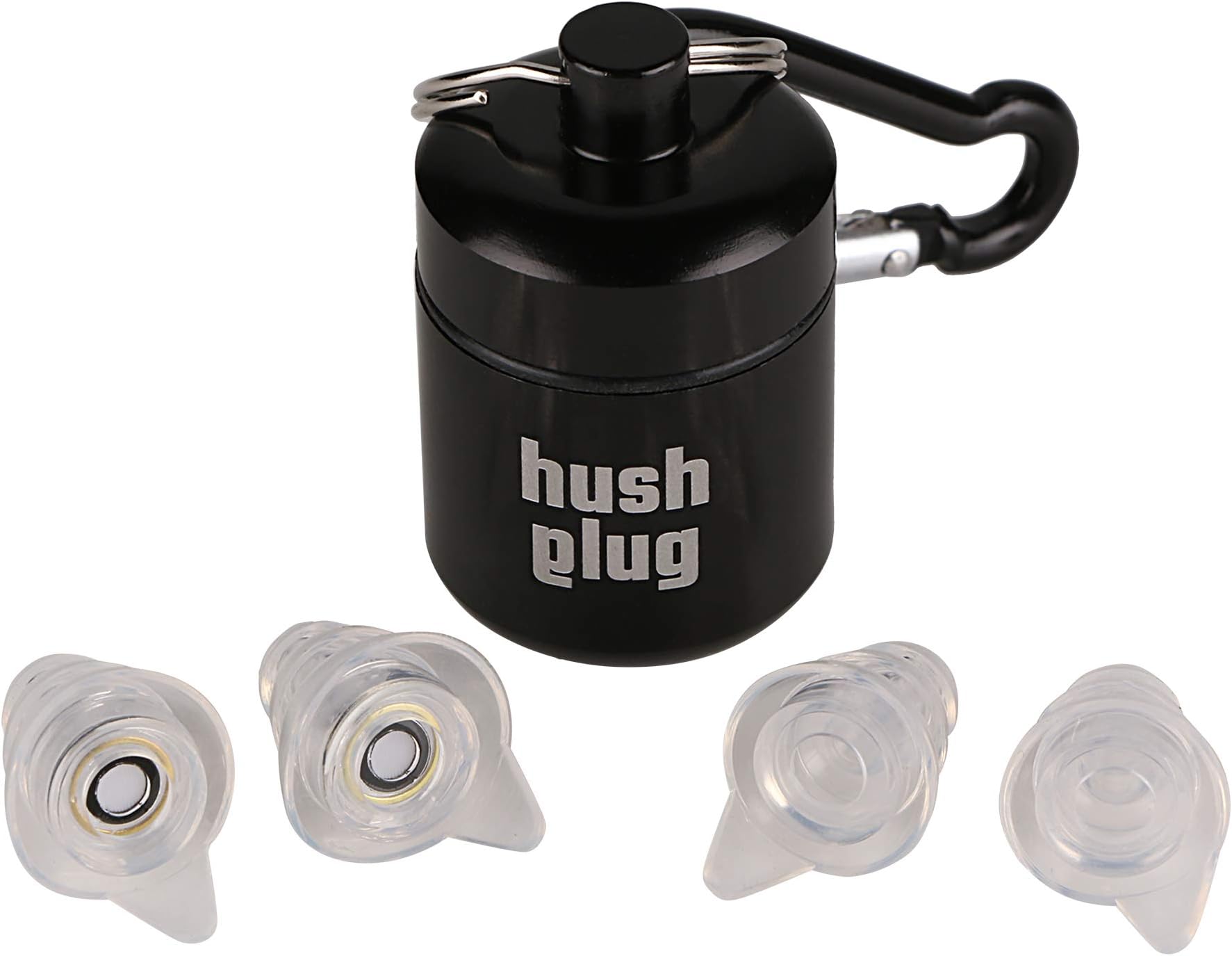 Hush Plug High Fidelity (HD) Ear Plugs for Concerts Musicians Traffic - Tinnitus prevention - 2 Sizes included (23db)