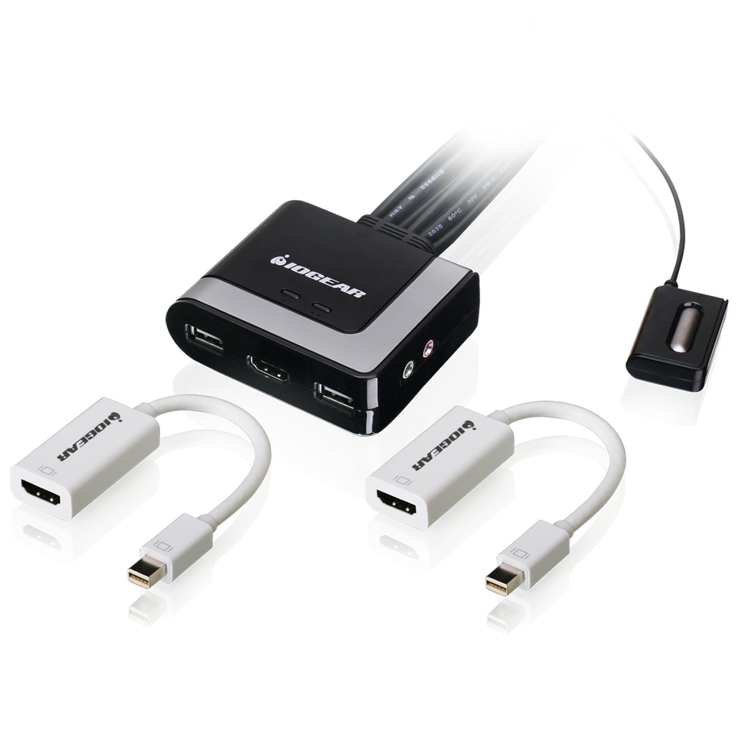 IOGEAR 2-Port HD and DisplayPort Cable KVM Kit with Audio, GCS62HMDPKIT