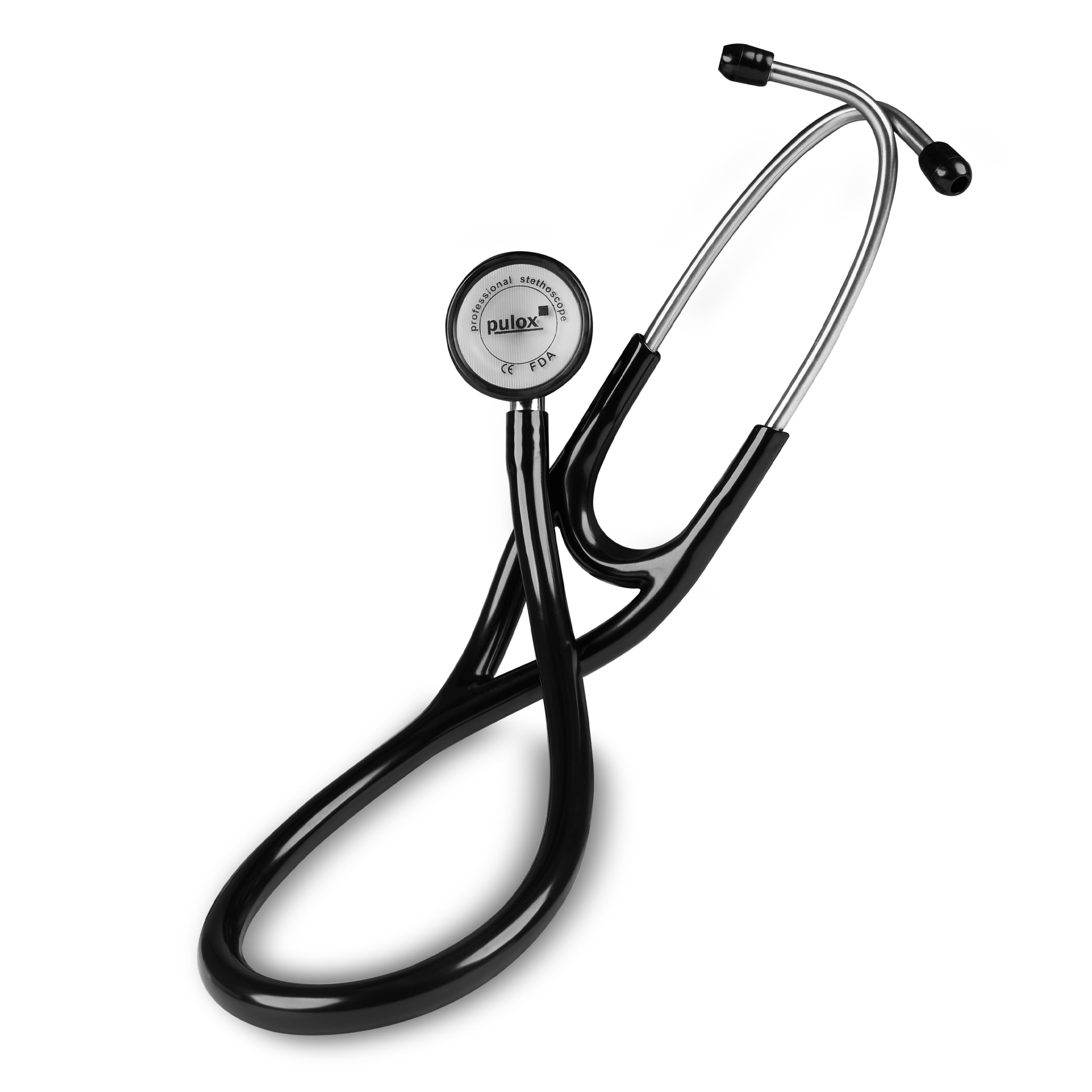 Stéthoscope de cardiologie Pulox - Stéthoscope professionnel monotube avec double pavillon en acier inoxydable