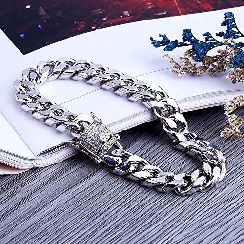 Topgrillz Hip Hop14K Gold Plated Finished Miami Cuban Link Bracelet With Iced Out Simulated Lab Diamond Clasp For Men Women #TOP2