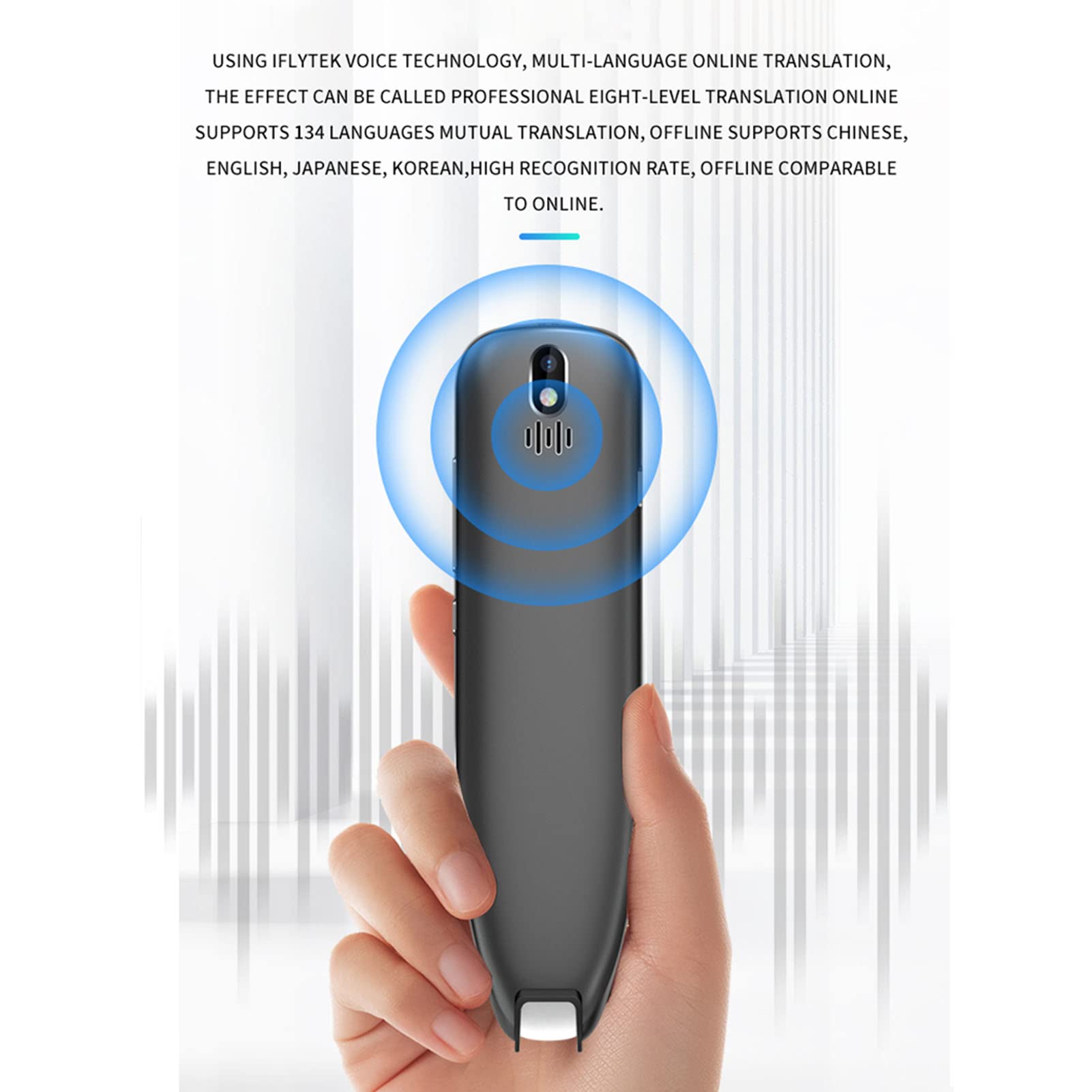 Motori di AI Reader AI Traduzione Multilingue -HD Screen per Viaggiatori e Studenti Elettronicamente (BLACK)