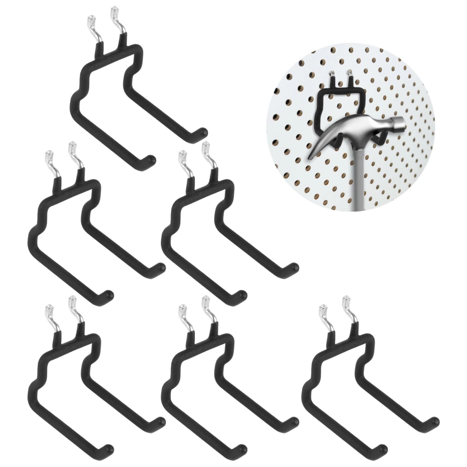 6 Pcs Heavy Duty Pegboard Hooks, 1/4