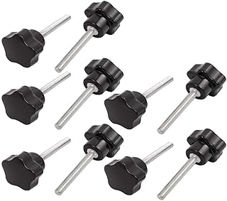 New Lon0167 M5 x Featured 40mm Male Thread reliable efficacy 25mm Dia Plastic Star Head Clamping Knob Black 10pcs(id:675 f7 bb 935)